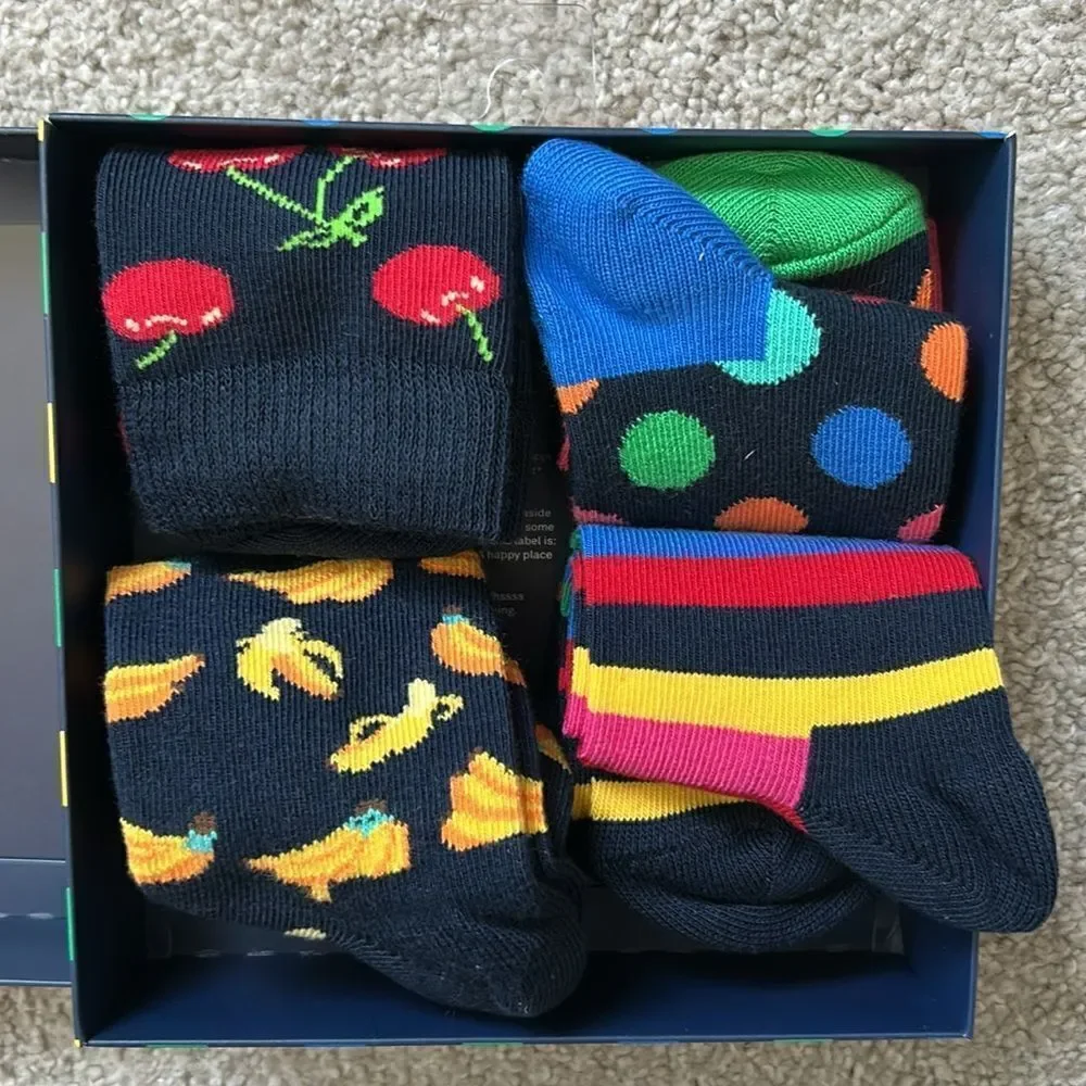 Happy Socks Kids Classic Socks Gift Set, 4 pair, Unisex toddlers 2-3 year, NWT
